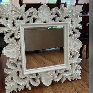 Large white decorative mirror